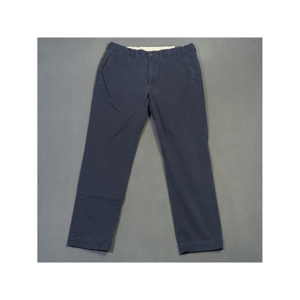 Polo Ralph Lauren Pants Men's 36x32 Blue Cotton Stretch Straight Fit Chino